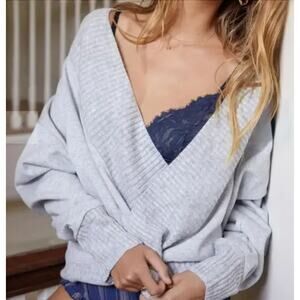 Daily Practice by Anthropologie | Surplice V Neck Faux Wrap Sweater | Size XS